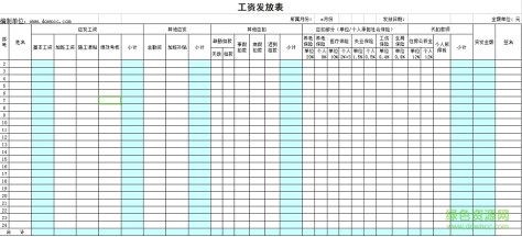 2017工资表格式范本excel 免费版 0