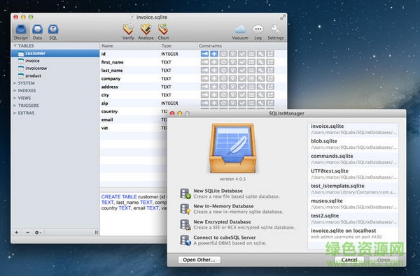 sqlitemanager for mac 修改版 中文版 0