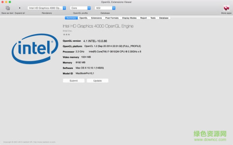 opengl extensions viewer for mac(显卡测试工具) v4.4.3 苹果电脑版 0