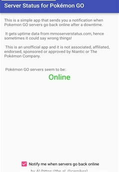 pokemon go服务器状态手机版(server status for pokemon go) v1.1 安卓版 1