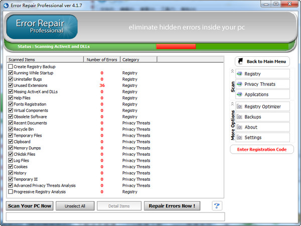 Error Repair Pro(注册表修复工具) v4.18 英文绿色特别版 0