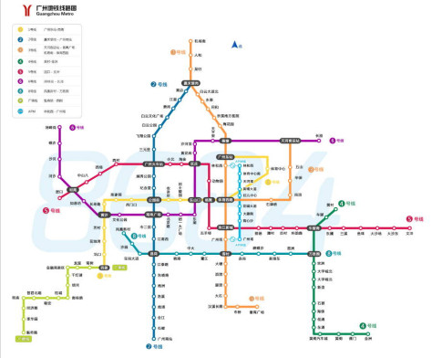 最新广州地铁线路图高清版 含运营时间表及站点 0