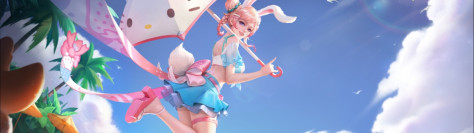 王者荣耀 公孙离HelloKitty三丽鸥5120x1440双屏壁纸