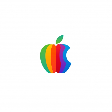 Apple彩色Logo 白色背景 平板电脑壁纸