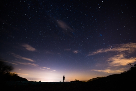 夜晚图片一个人<font color='red'>星空</font>4k高清图片