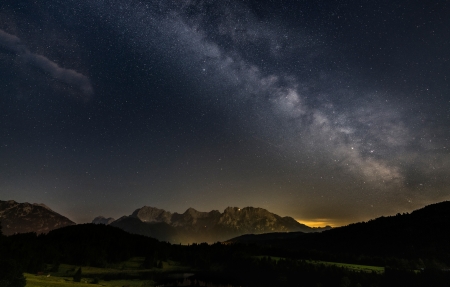 阿尔卑斯山夜晚<font color='red'>星空</font>风景4k壁纸3840x2160