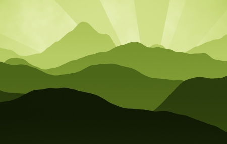 绿色的山矢量风景4k壁纸