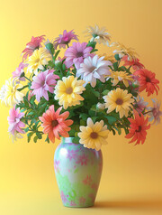 彩色花卉花瓶图片