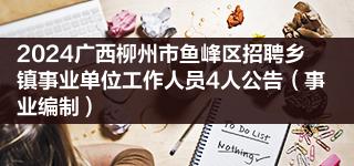 2024广西柳州市鱼峰区招聘乡镇事业单位工作人员4人公告（事业编制）