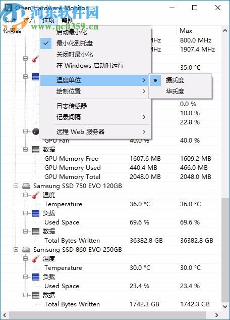 Open Hardware Monitor中文版(电脑硬件检测工具)