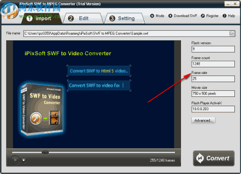 iPixSoft SWF to MPEG Converter(SWF转换为MPEG)