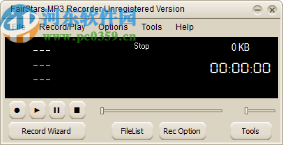 FairStars MP3 Recorder(<a href=http://www.pc0359.cn/zt/17553/ target=_blank class=infotextkey>录音软件</a>)