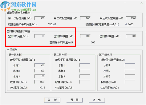 COD/TP/NH3-N测定数据分析程序