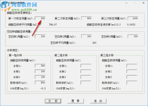 COD/TP/NH3-N测定数据分析程序