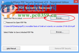 SoftSpire PDF Security Removal(PDF密码删除工具)