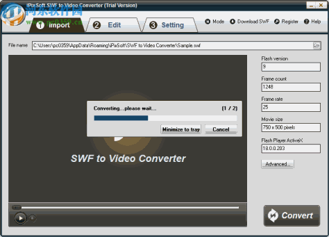 iPixSoft SWF to Video Converter(视频转换软件)