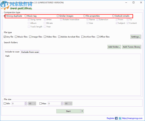 Manyprog Find Duplicate Files(重复文件查找软件)