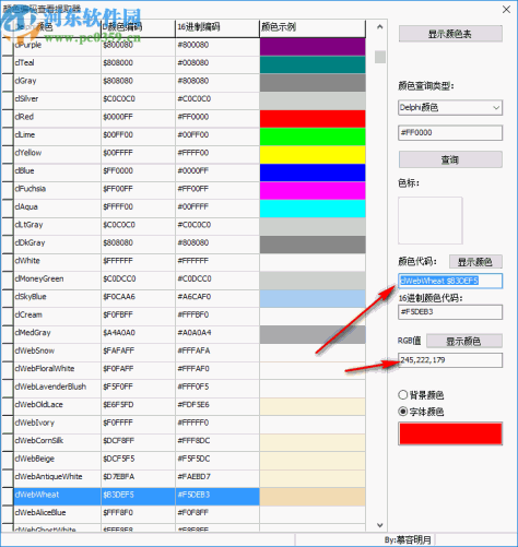 颜色编码查看器提取器