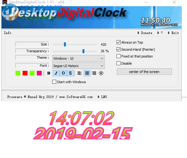 DesktopDigitalClock(桌面数字时钟)