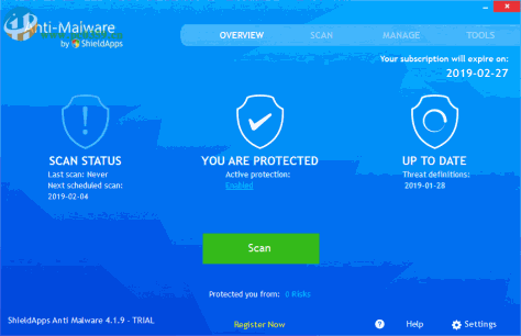 ShieldApps Anti-Malware(反恶意安全软件) 4.1.9 官方版