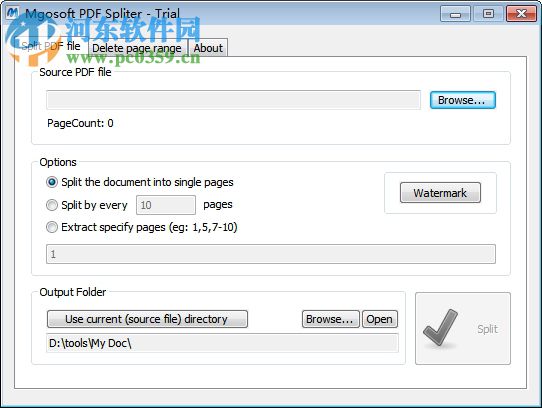 Mgosoft PDF Spliter(PDF文件拆分工具) 8.6.203 免费版