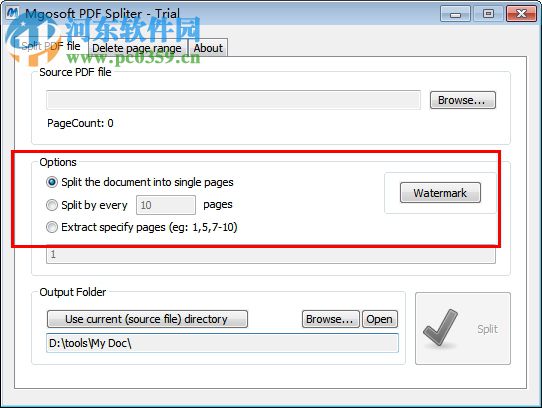 Mgosoft PDF Spliter(PDF文件拆分工具) 8.6.203 免费版