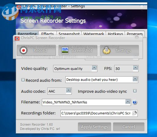 ChrisPC Screen Recorder(屏幕录制软件) 1.40 破解版