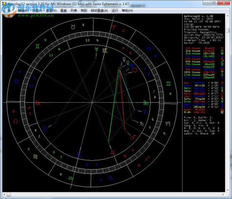 占星软件astrolog32中文版 130 绿色版