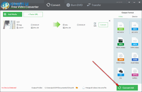 免费视频转换器(Gihosoft Free Video Converter) 2.14 官方版