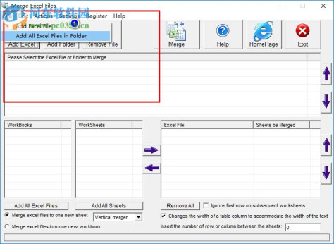 Merge Excel Files(Excel文件合并) 14.9.1 免费绿色版