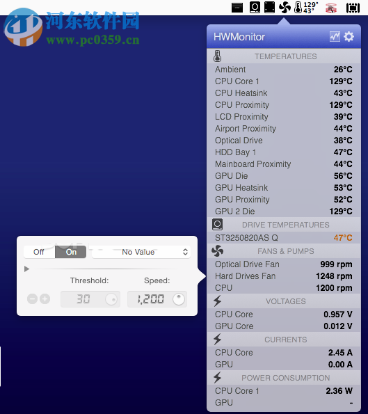 hwmonitor for mac(CPU检测软件) 6.1.1188 汉化版