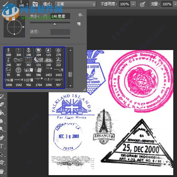 Photoshop英文邮戳笔刷下载 2017 免费版