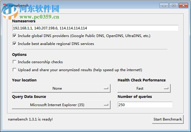 namebench下载(DNS测试工具) 1.3.1 绿色版