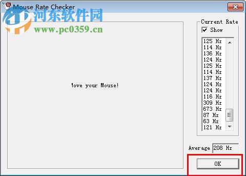 mouse rate checker中文版(鼠标接口传输率检测工具) 下载 1.1 免费版