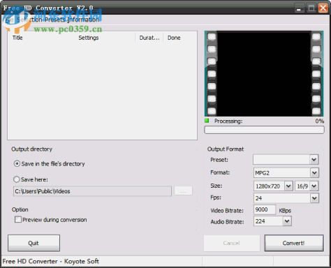 Free HD Converter(<a href=http://www.pc0359.cn/v/mtsgszh/ target=_blank class=infotextkey>mts格式转换</a>器)下载 2.0 绿色版