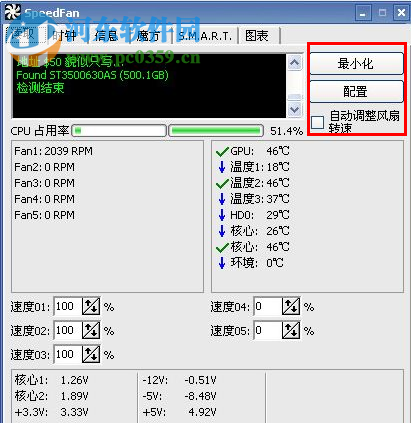 cpu风扇调速软件(speedfan) 4.51 中文版