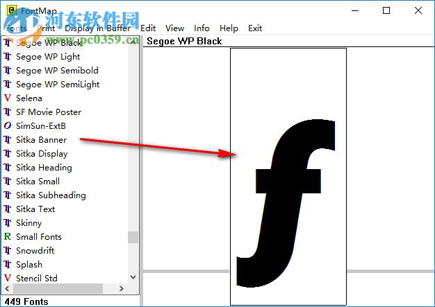 Font Map(电脑系统字体查看工具) 2.4.1 绿色版