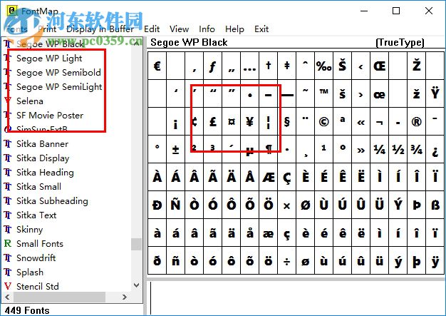 Font Map(电脑系统字体查看工具) 2.4.1 绿色版