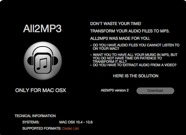 All2MP3 for mac版 2.0