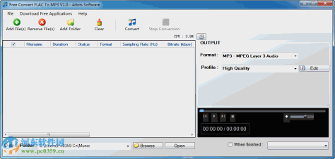 flac转mp3格式转换器(Free Convert FLAC To MP3) 1.0 免费版