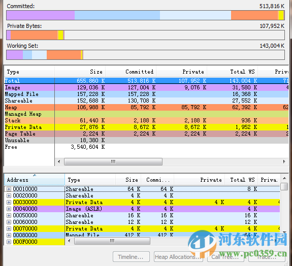 VMMap(内存占用率分析工具) 3.26 绿色版