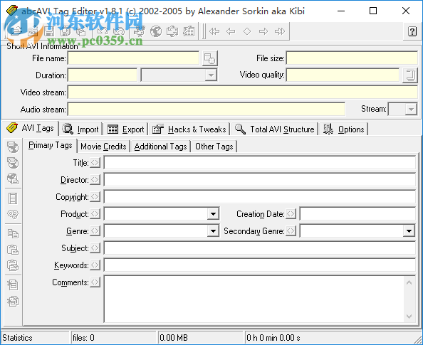 abcAVI Tag Editor(AVI信息编辑工具) 1.8.1 中文版