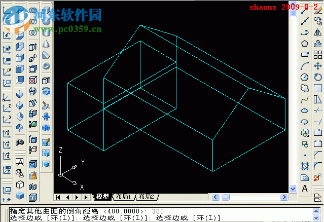 AutoCAD三维建模拉伸/倒角/并集操作教程