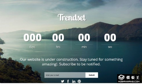 山湖倒计时响应式网页模板