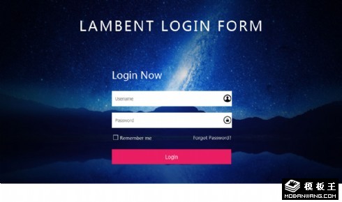 星空登录框响应式网页模板
