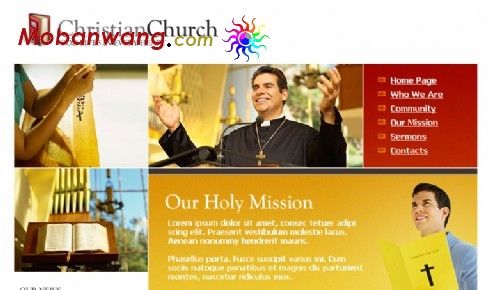 基督教会网页模板
