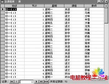  用Access实现学校课程表的科学管理 - 温馨家园 - 温馨家园