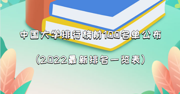 中国大学排行榜前100名单公布（2024最新排名一览表）