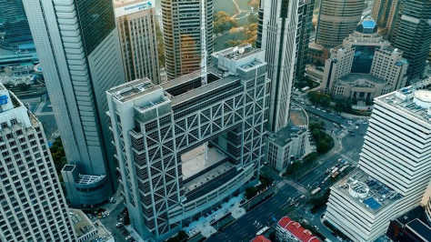 Vista esterna della Borsa di Shanghai nella nuova area Pudong di Shanghai. (Xinhua)