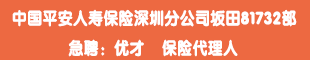 中国平安人寿保险深圳分公司坂田81732部